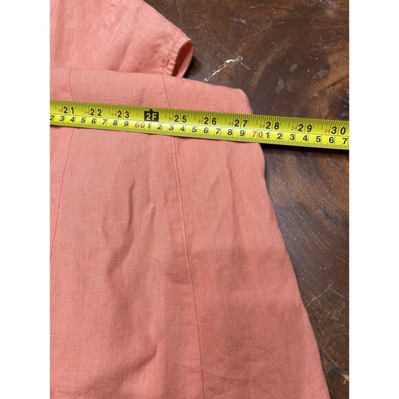 J. Jill Fit N Flare Dress Peach 100% Linen M Relaxed Lined Comfy Beach Church - Picture 8 of 11